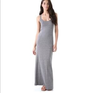 DAFTBIRD Scoop Neck Racerback Princess Seam Maxi Dress in Grey Size M